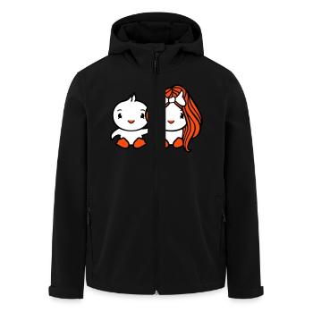 2 Oiseaux Dame Femme Homme Couple Amour En Amour Doux - Veste softshell homme en polyester recyclé Stanley/Stella - noir - Devant - AI Model Male 185 light (185cm)