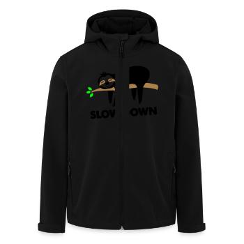 faultier slow down - Recycelte Männer Softshell-Jacke von Stanley/Stella - Schwarz - Vorne - AI Model Male 185 light (185cm)