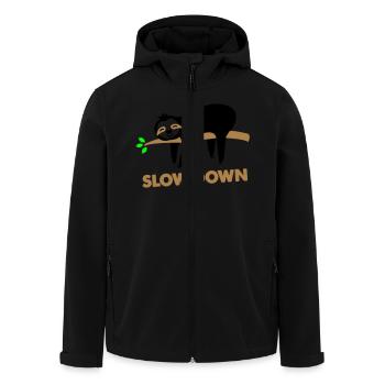 faultier slow down - Recycelte Männer Softshell-Jacke von Stanley/Stella - Schwarz - Vorne - AI Model Male 185 light (185cm)