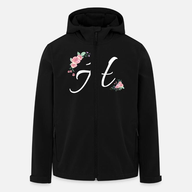 Lettre h fleurs - Veste softshell homme en polyester recyclé Stanley/Stella - noir