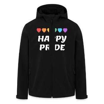 Happy Pride Rainbow hearts LGBTQ Pride Month - Men’s Recycled Softshell Jacket by Stanley/Stella - black - Front - AI Model Male 185 light (185cm)