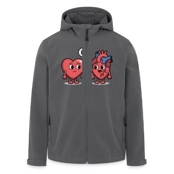 Lustig Herz Anatomie Kardiologie Medizin Arzt - Recycelte Männer Softshell-Jacke von Stanley/Stella - Schwarz - Vorne - AI Model Male 185 light (185cm)