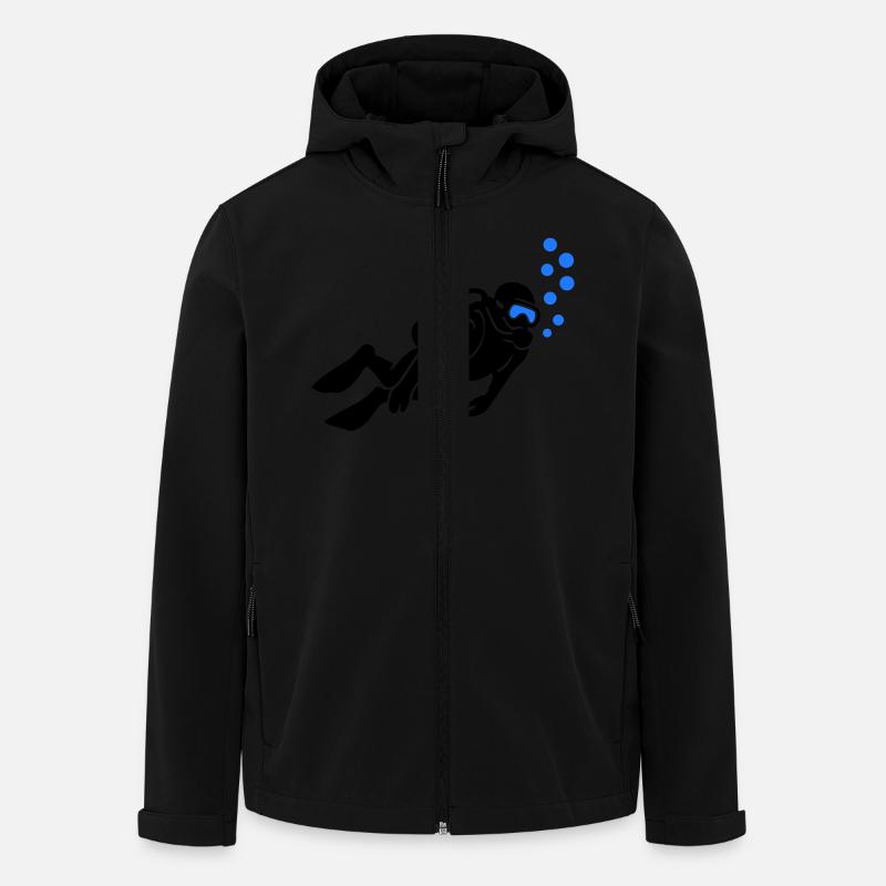 Diver Silhouette Diving - Men’s Recycled Softshell Jacket by Stanley/Stella - black