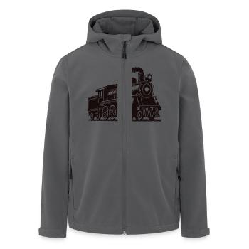 lokomotive silhouette - Recycelte Männer Softshell-Jacke von Stanley/Stella - Schwarz - Vorne - AI Model Male 185 light (185cm)