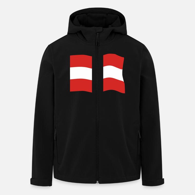 Flagge Österreich - Recycelte Männer Softshell-Jacke von Stanley/Stella - Schwarz