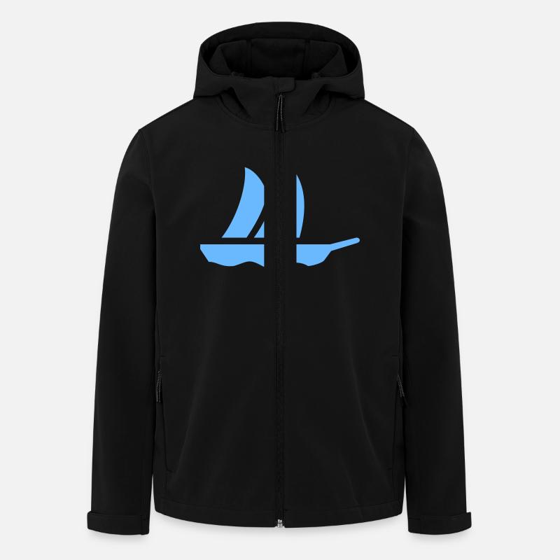 Segelboot / Sailboat (1c) - Recycelte Männer Softshell-Jacke von Stanley/Stella - Schwarz
