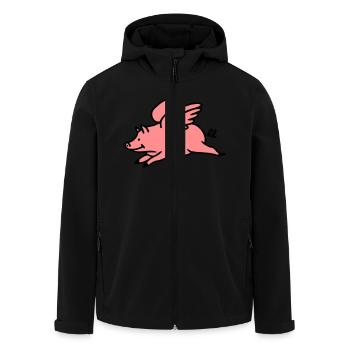 Fliegendes Schwein - Recycelte Männer Softshell-Jacke von Stanley/Stella - Schwarz - Vorne - AI Model Male 185 light (185cm)
