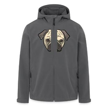 Pug Dog - Men’s Recycled Softshell Jacket by Stanley/Stella - black - Front - AI Model Male 185 light (185cm)