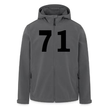 Number - 71 - Seventy One - Recycelte Männer Softshell-Jacke von Stanley/Stella - Schwarz - Vorne - AI Model Male 185 light (185cm)