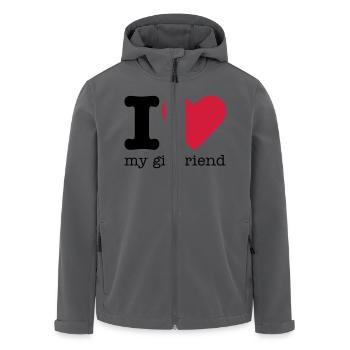 I Love My Girlfriend - Veste softshell homme en polyester recyclé Stanley/Stella - noir - Devant - AI Model Male 185 light (185cm)