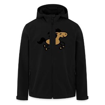 Pferd springt 2 - Recycelte Männer Softshell-Jacke von Stanley/Stella - Schwarz - Vorne - AI Model Male 185 light (185cm)