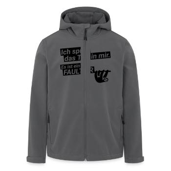 spüre das Tier in mir ein Faultier Spruch lustig - Recycelte Männer Softshell-Jacke von Stanley/Stella - Schwarz - Vorne - AI Model Male 185 light (185cm)