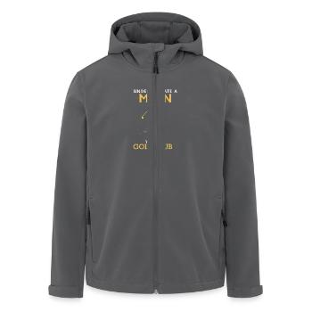 UNTERSCHÄTZE NIEMALS EINEN MANN MIT GOLFSCHLÄGER! - Recycelte Männer Softshell-Jacke von Stanley/Stella - Schwarz - Vorne - AI Model Male 185 light (185cm)