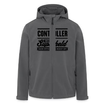 Superheld Controller - Recycelte Männer Softshell-Jacke von Stanley/Stella - Schwarz - Vorne - AI Model Male 185 light (185cm)