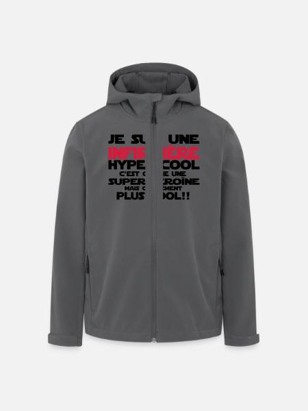 une infirmière hyper-cool - Veste softshell homme en polyester recyclé Stanley/Stella - noir