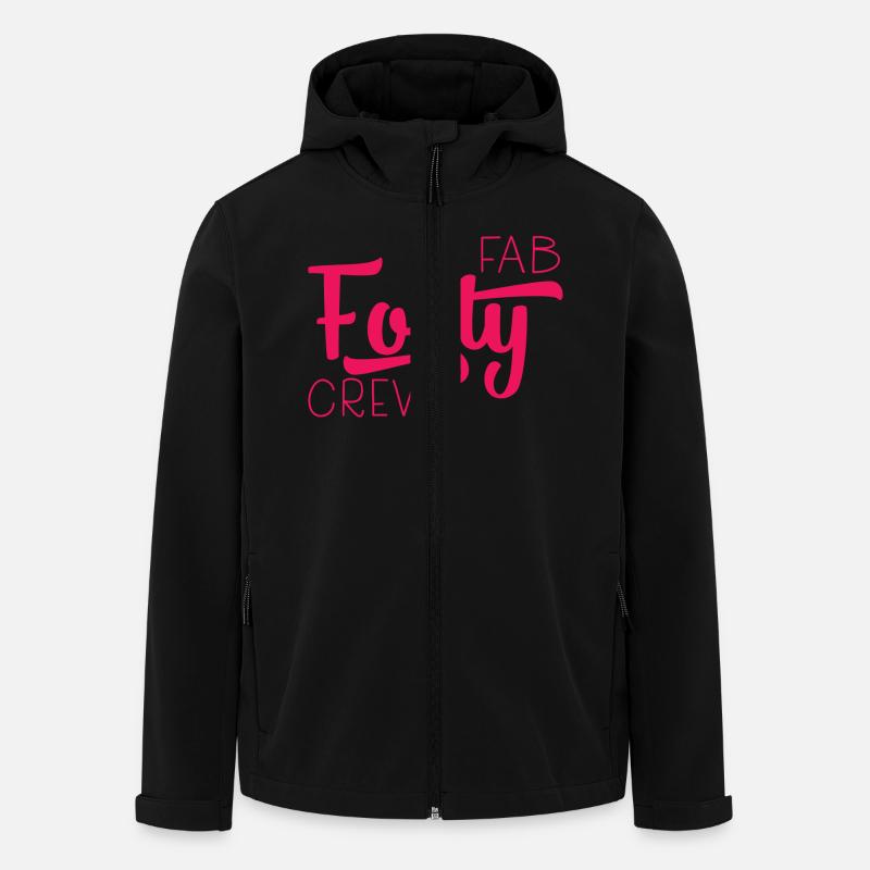 40ème anniversaire: Fab Quarante Crew - Veste softshell homme en polyester recyclé Stanley/Stella - noir