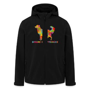 Berger des Pyrénées Face Rase Multicolore - Veste softshell homme en polyester recyclé Stanley/Stella - noir - Devant - AI Model Male 185 light (185cm)