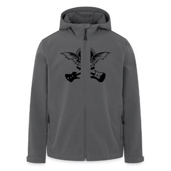 flugschaedel_092011_a_1c - Recycelte Männer Softshell-Jacke von Stanley/Stella - Schwarz - Vorne - AI Model Male 185 light (185cm)