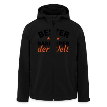 Barkeeper - Recycelte Männer Softshell-Jacke von Stanley/Stella - Schwarz - Vorne - AI Model Male 185 light (185cm)