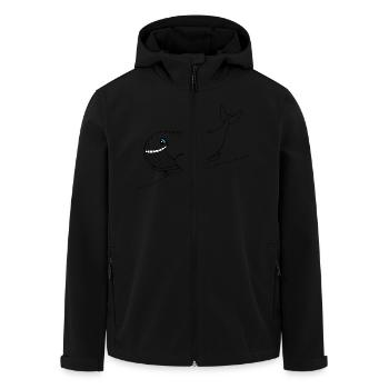 Blauwal mit Skateboard - Recycelte Männer Softshell-Jacke von Stanley/Stella - Schwarz - Vorne - AI Model Male 185 light (185cm)