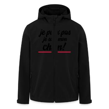 je peux pas je sors mon chien - Veste softshell homme en polyester recyclé Stanley/Stella - noir - Devant - AI Model Male 185 light (185cm)