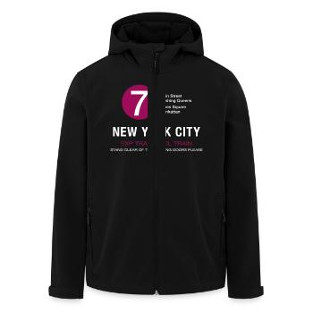 new york city metro 7 train flushing queens times - Recycelte Männer Softshell-Jacke von Stanley/Stella - Schwarz - Vorne - AI Model Male 185 light (185cm)