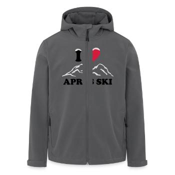 I love Apres Ski. Mountain Snow Skiing Party - Men’s Recycled Softshell Jacket by Stanley/Stella - black - Front - AI Model Male 185 light (185cm)