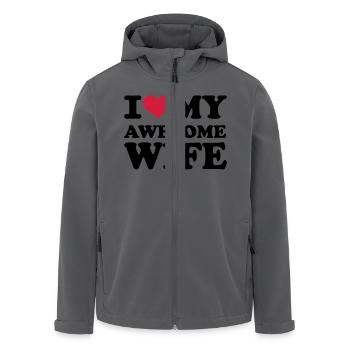 I love my awesome wife - Veste softshell homme en polyester recyclé Stanley/Stella - noir - Devant - AI Model Male 185 light (185cm)