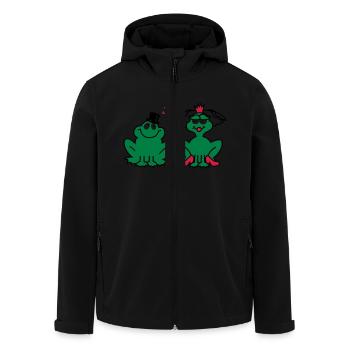 Mariage - JGA - mariée - Paire - Frog Couple - 3C - Veste softshell homme en polyester recyclé Stanley/Stella - noir - Devant - AI Model Male 185 light (185cm)