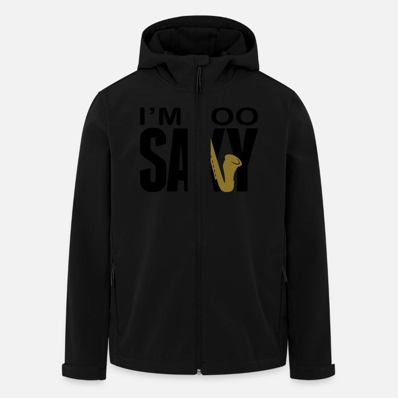 I'm too Saxy - Men’s Recycled Softshell Jacket by Stanley/Stella - black