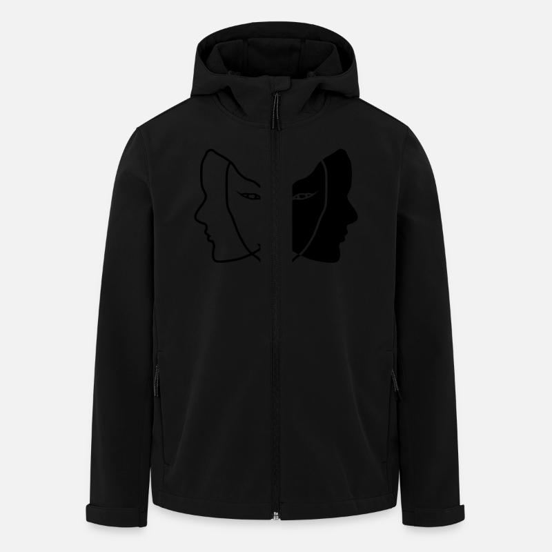 Licht Dunkel Gesichtsmaske gemini - Recycelte Männer Softshell-Jacke von Stanley/Stella - Schwarz