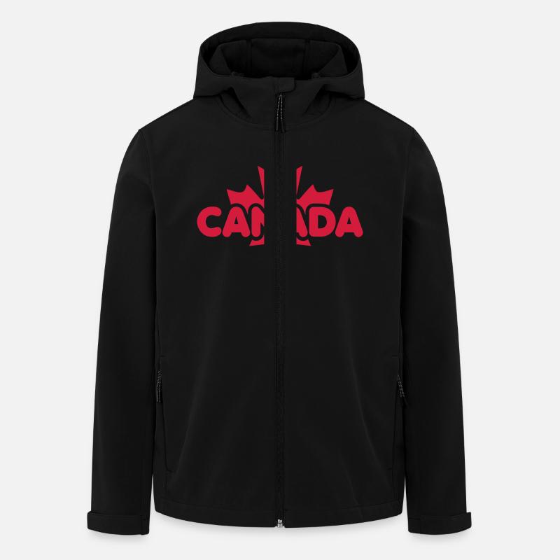 CANADA Feuille d'érable - Veste softshell homme en polyester recyclé Stanley/Stella - noir