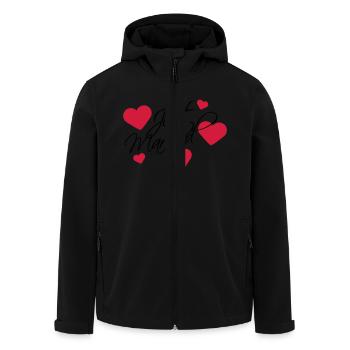 Just Married Logo - Men’s Recycled Softshell Jacket by Stanley/Stella - black - Front - AI Model Male 185 light (185cm)