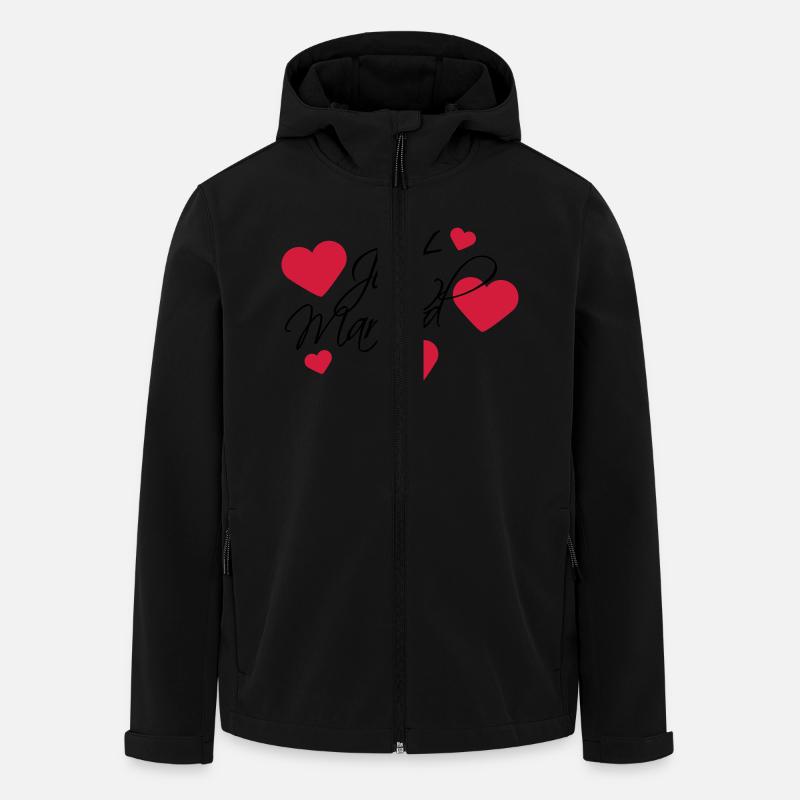 Just Married Logo - Veste softshell homme en polyester recyclé Stanley/Stella - noir