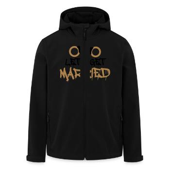 Lets get married handcuffed prisoner funny - Men’s Recycled Softshell Jacket by Stanley/Stella - black - Front - AI Model Male 185 light (185cm)