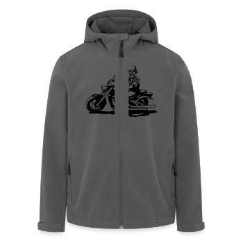 Casque de moto chopper cool crâne en acier - Veste softshell homme en polyester recyclé Stanley/Stella - noir - Devant - AI Model Male 185 light (185cm)