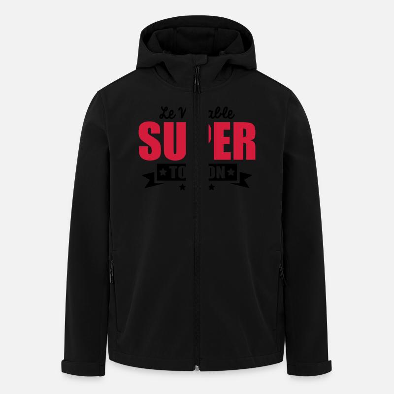 le véritable super tonton - Veste softshell homme en polyester recyclé Stanley/Stella - noir