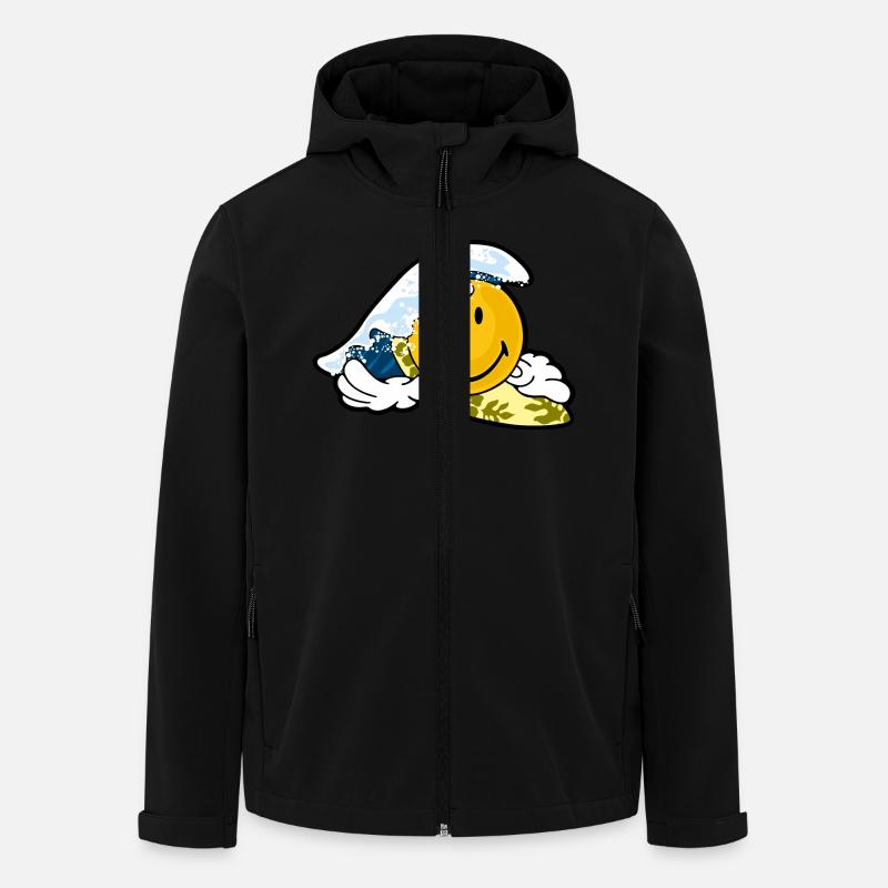 Smiley Surfing - Stanley/Stella herre softshelljakke i genanvendt polyester - sort