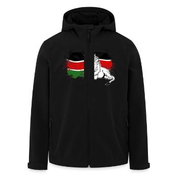 Lion - Kenya Flag - Löwe - Recycelte Männer Softshell-Jacke von Stanley/Stella - Schwarz - Vorne - AI Model Male 185 light (185cm)