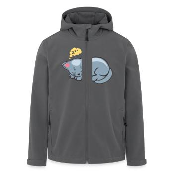 chat dort dormir ronron zzz dessin 2702 - Veste softshell homme en polyester recyclé Stanley/Stella - noir - Devant - AI Model Male 185 light (185cm)