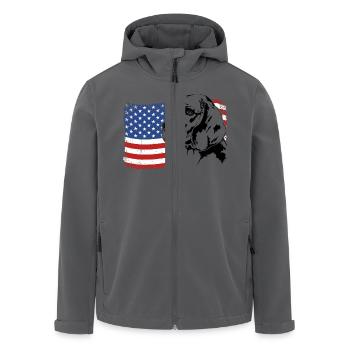 BEAGLE America Flag Dogs Dog Wilsigns - Men’s Recycled Softshell Jacket by Stanley/Stella - black - Front - AI Model Male 185 light (185cm)