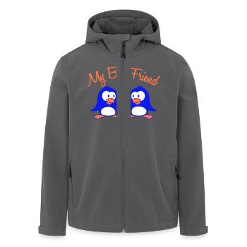 Mon meilleur ami pingouin texte couple deux amis équipe - Veste softshell homme en polyester recyclé Stanley/Stella - noir - Devant - AI Model Male 185 light (185cm)