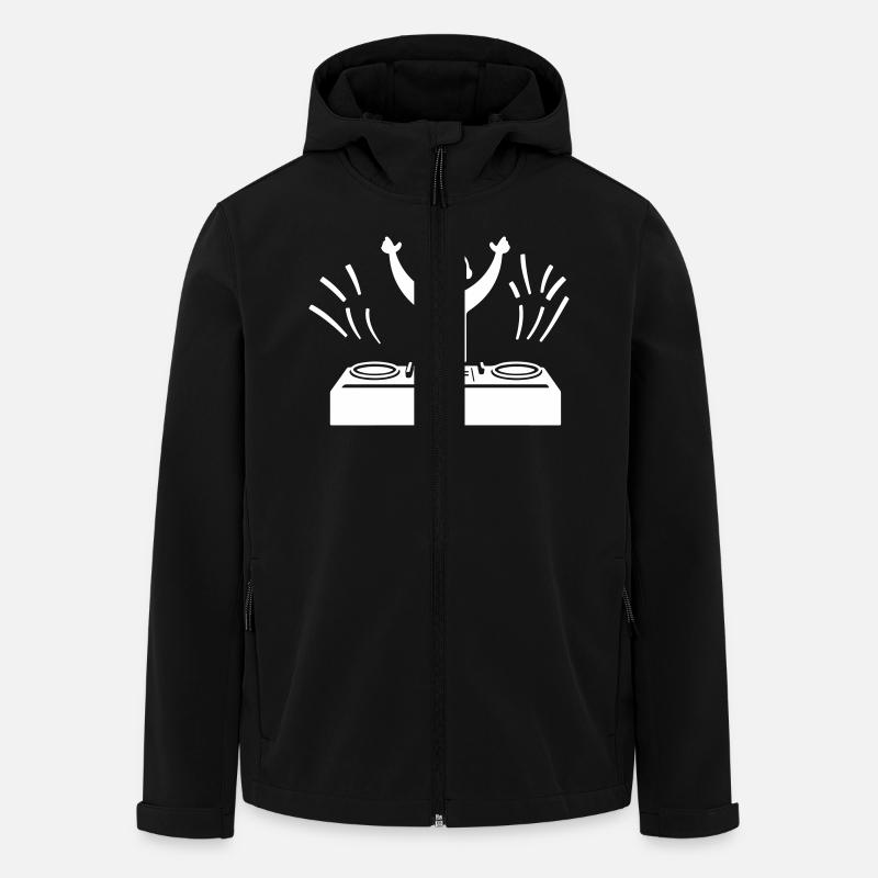 Platines vinyles Dj Party - Veste softshell homme en polyester recyclé Stanley/Stella - noir
