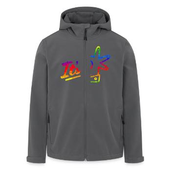 its ok quotes positive quote cute love positivity - Men’s Recycled Softshell Jacket by Stanley/Stella - black - Front - AI Model Male 185 light (185cm)