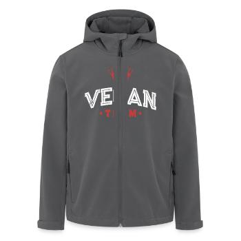 Vegan Team - Men’s Recycled Softshell Jacket by Stanley/Stella - black - Front - AI Model Male 185 light (185cm)