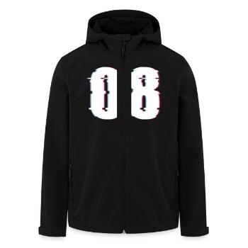 Huit 8 Nombre 08 Effet Nombre déformé - Veste softshell homme en polyester recyclé Stanley/Stella - noir - Devant - AI Model Male 185 light (185cm)
