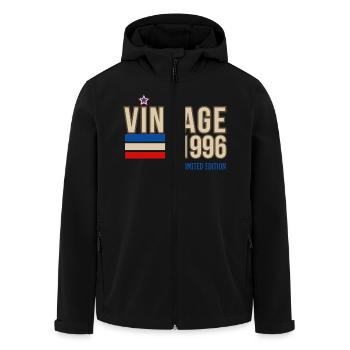 Jahrgang 1996 limitierte Auflage - Recycelte Männer Softshell-Jacke von Stanley/Stella - Schwarz - Vorne - AI Model Male 185 light (185cm)