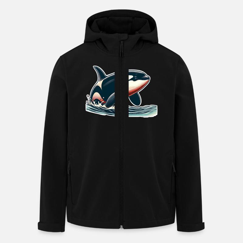 Orca Schwertwal - Recycelte Männer Softshell-Jacke von Stanley/Stella - Schwarz