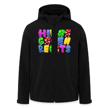 AfD stoppen gegen rechts Demokratie Vielfalt links - Recycelte Männer Softshell-Jacke von Stanley/Stella - Schwarz - Vorne - AI Model Male 185 light (185cm)