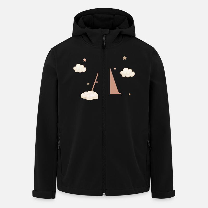Lettre a nuages étoiles - Veste softshell homme en polyester recyclé Stanley/Stella - noir